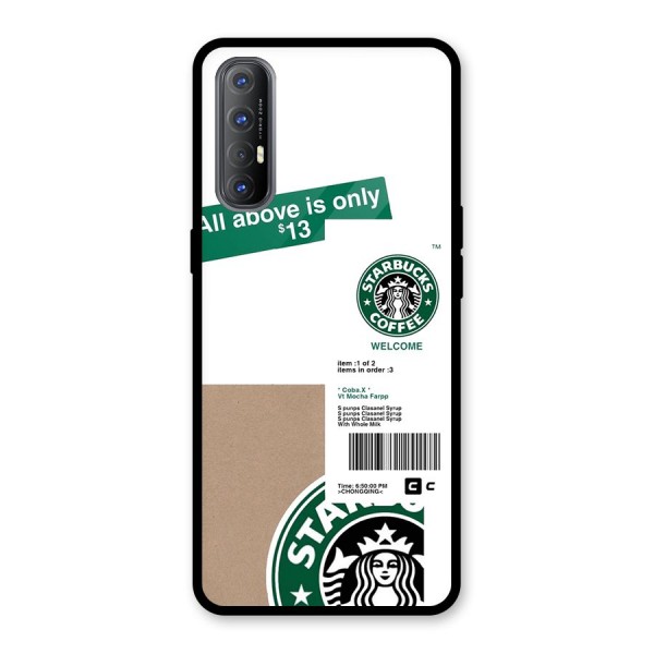 Starbucks Coffee Mocha Glass Back Case for Oppo Reno3 Pro