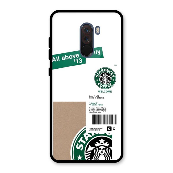 Starbucks Coffee Mocha Glass Back Case for Poco F1