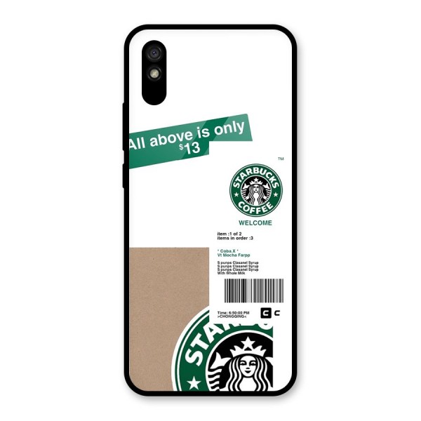 Starbucks Coffee Mocha Glass Back Case for Redmi 9A