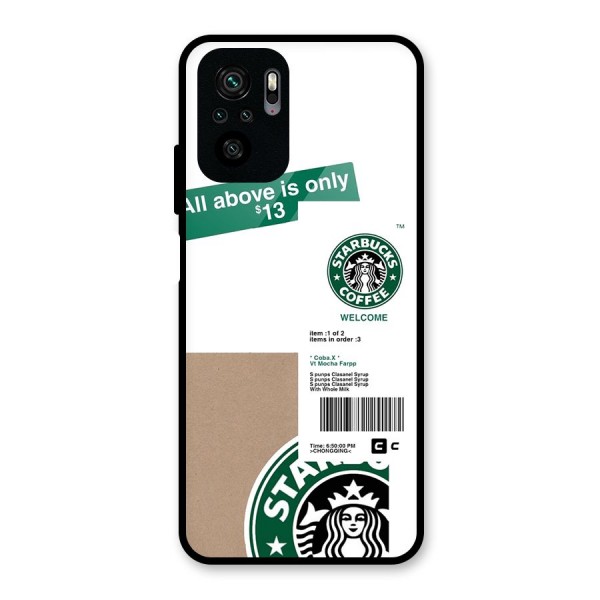 Starbucks Coffee Mocha Glass Back Case for Redmi Note 10S