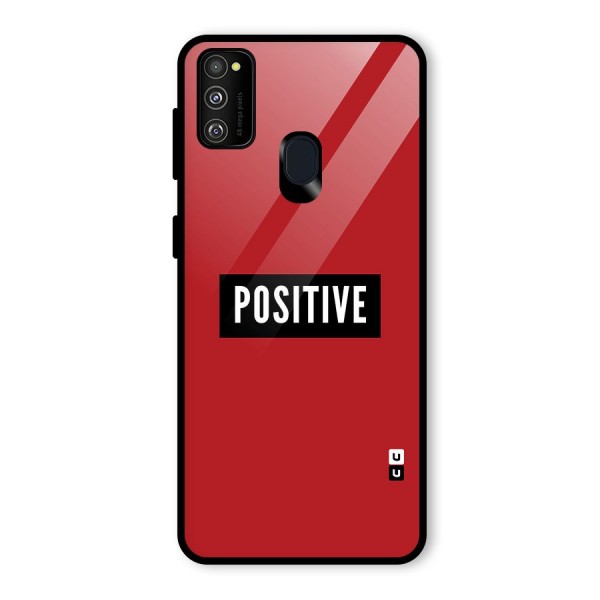 Stay Positive Glass Back Case for Galaxy M21