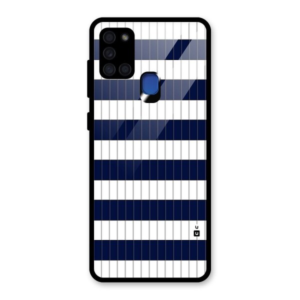 Step Stripes Glass Back Case for Galaxy A21s