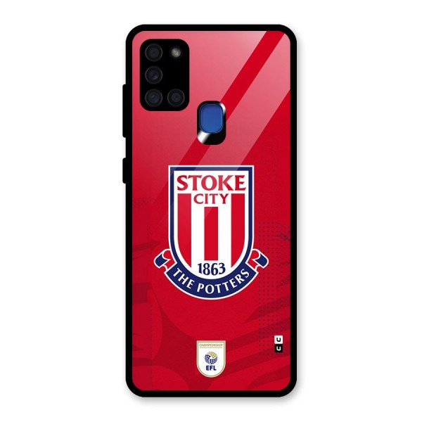 Stoke City Glass Back Case for Galaxy A21s