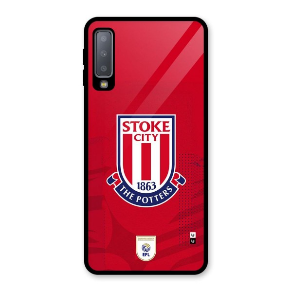 Stoke City Glass Back Case for Galaxy A7 (2018)