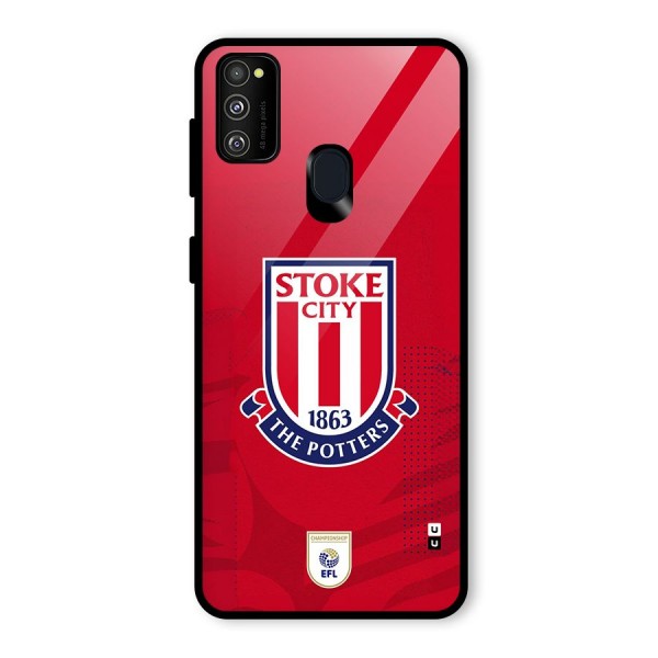 Stoke City Glass Back Case for Galaxy M21