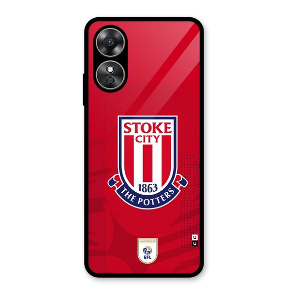 Stoke City Glass Back Case for Oppo A17