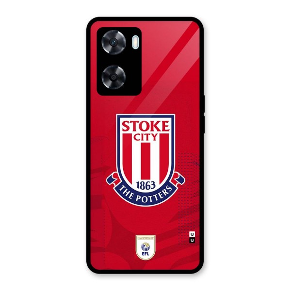 Stoke City Glass Back Case for Oppo A77s