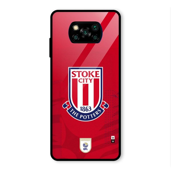 Stoke City Glass Back Case for Poco X3 Pro