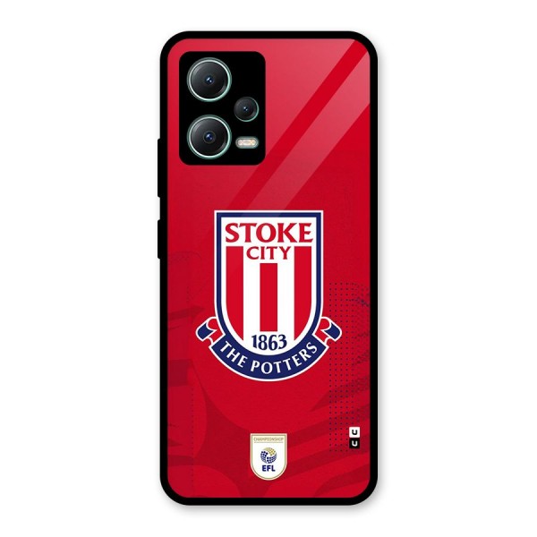 Stoke City Glass Back Case for Poco X5