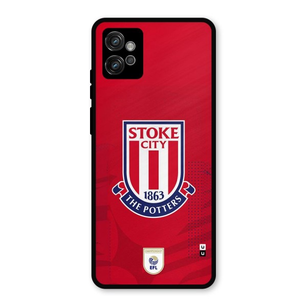 Stoke City Metal Back Case for Moto G32