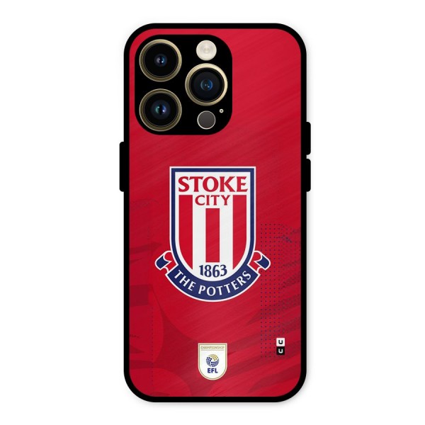 Stoke City Metal Back Case for iPhone 14 Pro