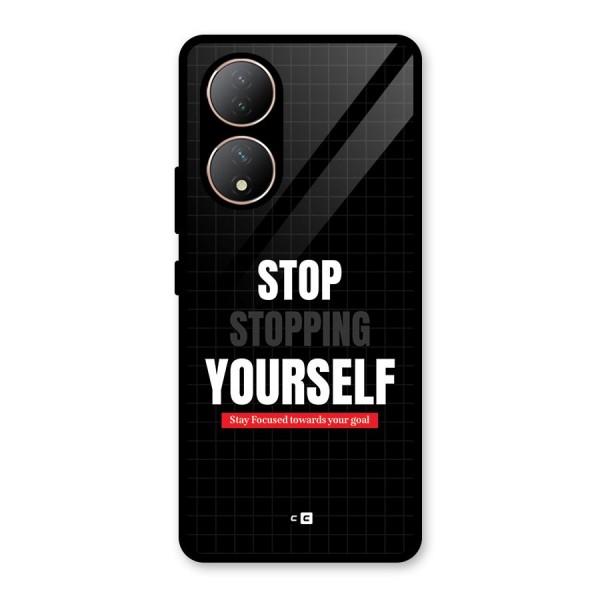 Stop Stopping Yourself Glass Back Case for Vivo T2