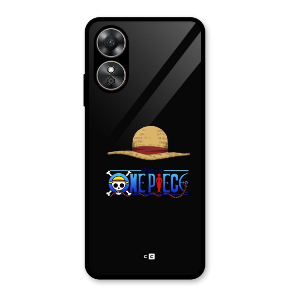 Straw Hat Glass Back Case for Oppo A17