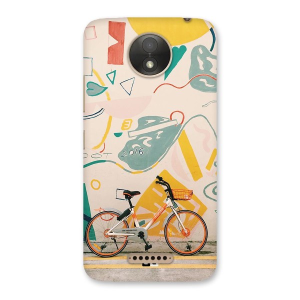 Street Art Bicycle Back Case for Moto C Plus