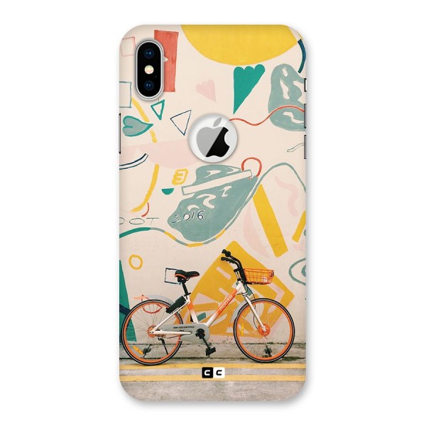 Street Art Bicycle Back Case for iPhone XS Logo Cut