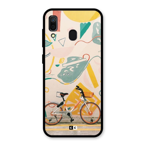 Street Art Bicycle Glass Back Case for Galaxy A30