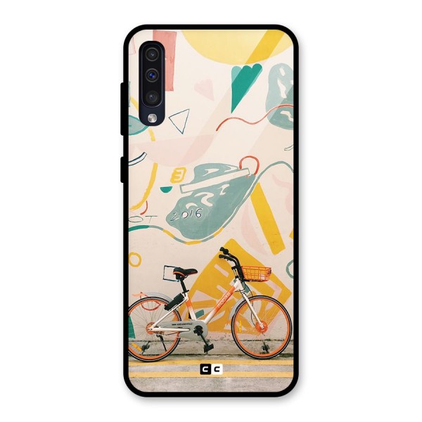 Street Art Bicycle Glass Back Case for Galaxy A50s