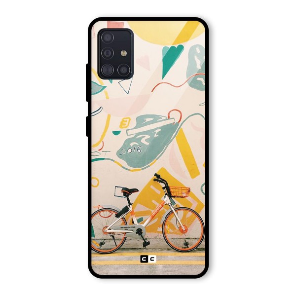 Street Art Bicycle Glass Back Case for Galaxy A51