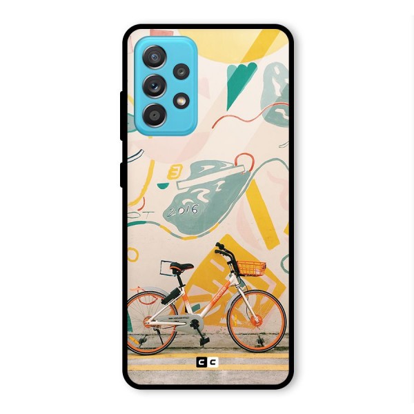 Street Art Bicycle Glass Back Case for Galaxy A52s 5G