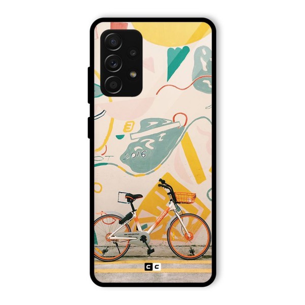 Street Art Bicycle Glass Back Case for Galaxy A53 5G