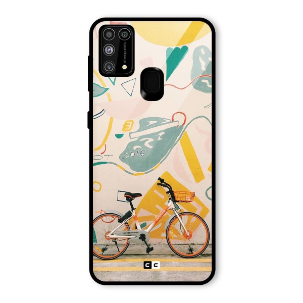 Street Art Bicycle Glass Back Case for Galaxy M31
