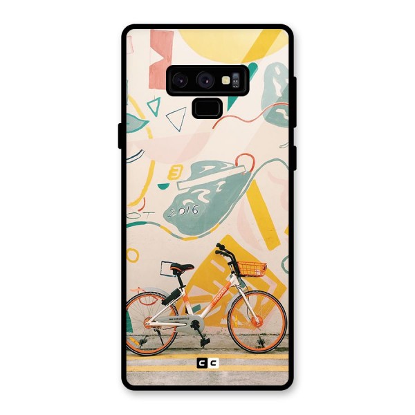 Street Art Bicycle Glass Back Case for Galaxy Note 9