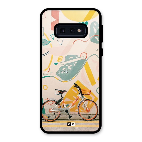 Street Art Bicycle Glass Back Case for Galaxy S10e