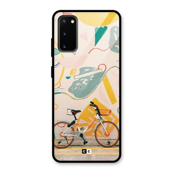 Street Art Bicycle Glass Back Case for Galaxy S20