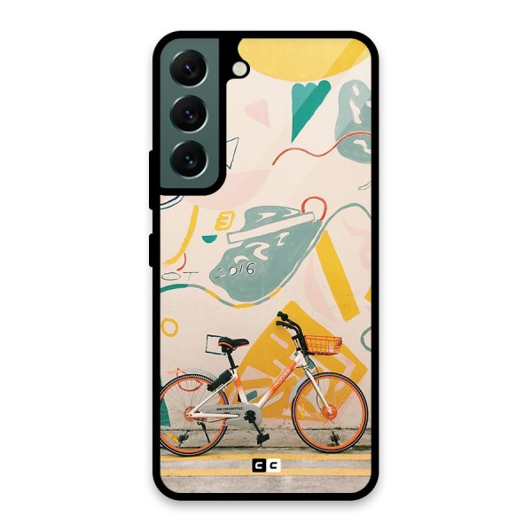 Street Art Bicycle Glass Back Case for Galaxy S22 5G