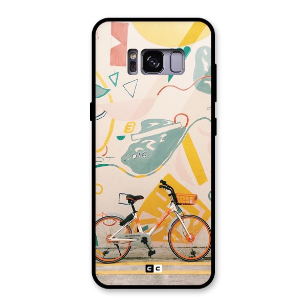 Street Art Bicycle Glass Back Case for Galaxy S8