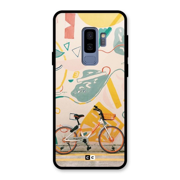 Street Art Bicycle Glass Back Case for Galaxy S9 Plus