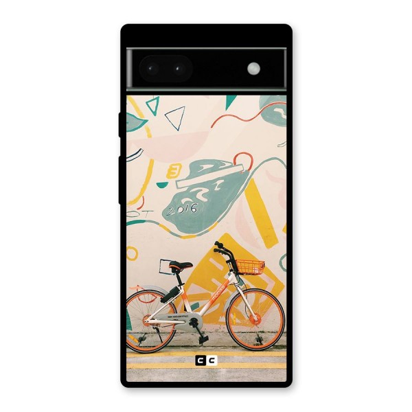 Street Art Bicycle Glass Back Case for Google Pixel 6a