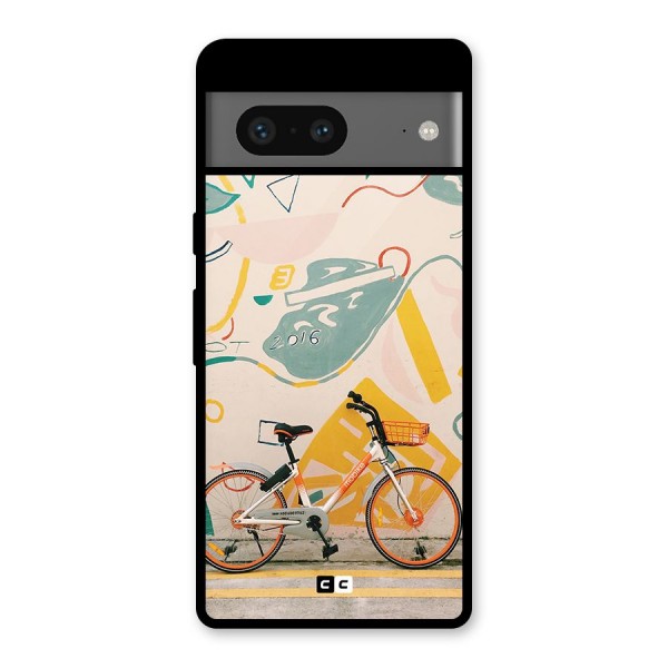 Street Art Bicycle Glass Back Case for Google Pixel 7