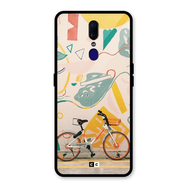 Street Art Bicycle Glass Back Case for Oppo F11