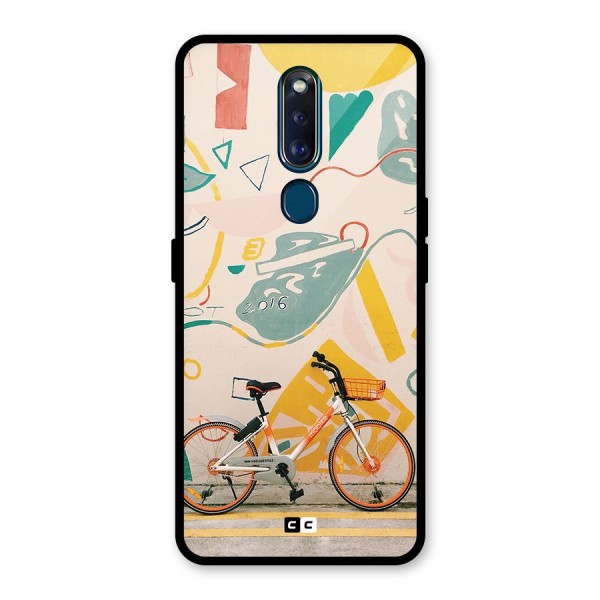 Street Art Bicycle Glass Back Case for Oppo F11 Pro