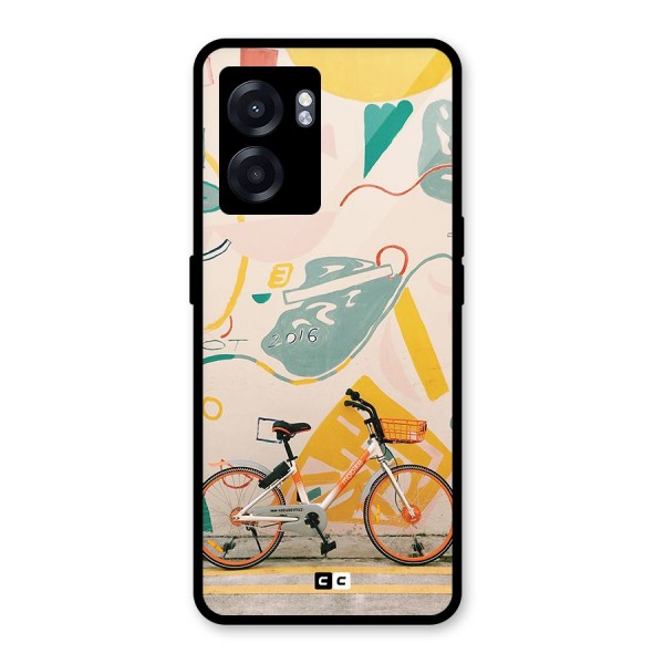 Street Art Bicycle Glass Back Case for Oppo K10 (5G)