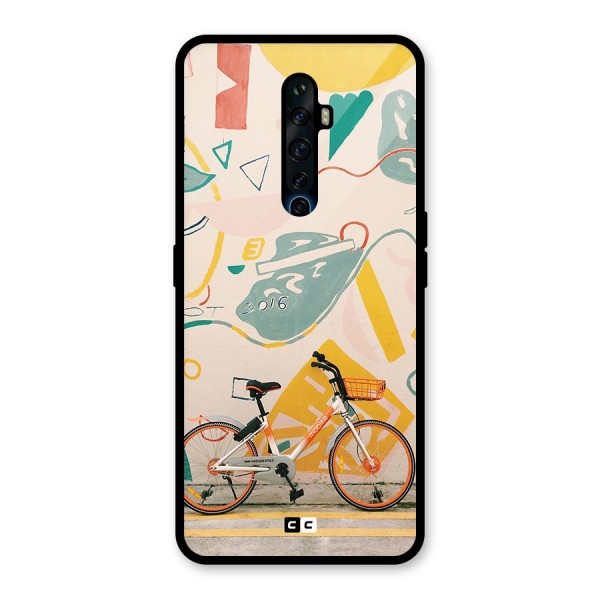 Street Art Bicycle Glass Back Case for Oppo Reno2 Z