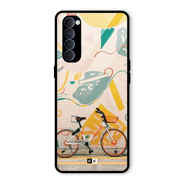 Street Art Bicycle Glass Back Case for Oppo Reno4 Pro