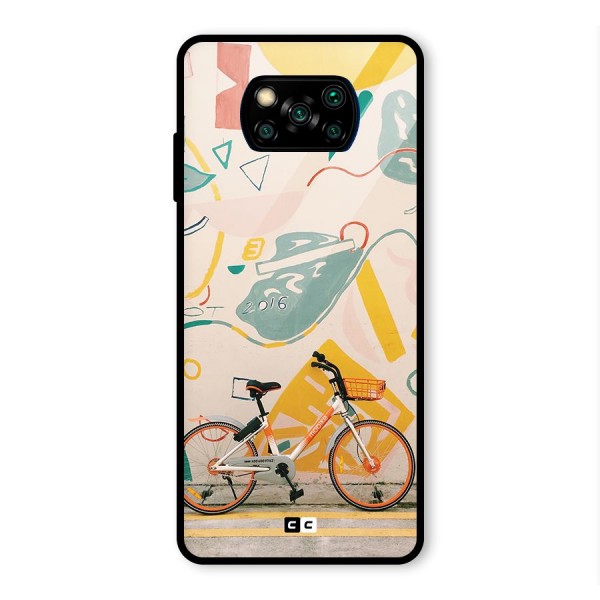 Street Art Bicycle Glass Back Case for Poco X3 Pro