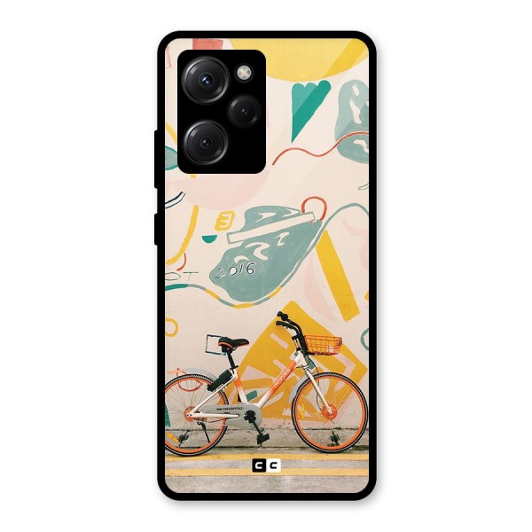 Street Art Bicycle Glass Back Case for Poco X5 Pro