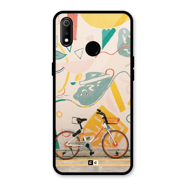 Street Art Bicycle Glass Back Case for Realme 3