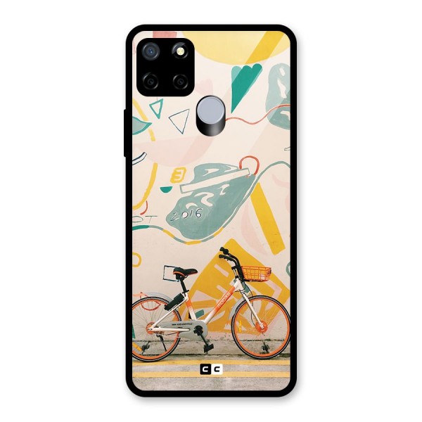 Street Art Bicycle Glass Back Case for Realme C15