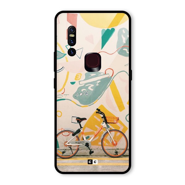 Street Art Bicycle Glass Back Case for Vivo V15