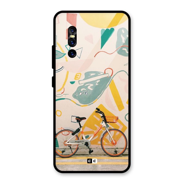 Street Art Bicycle Glass Back Case for Vivo V15 Pro