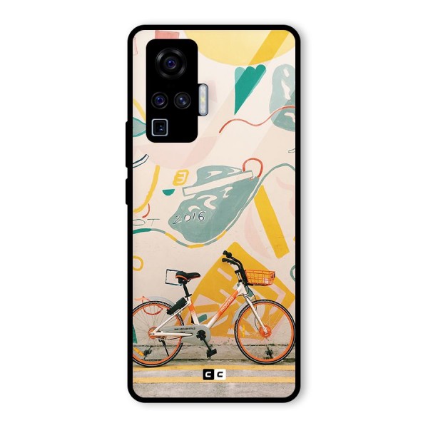 Street Art Bicycle Glass Back Case for Vivo X50 Pro