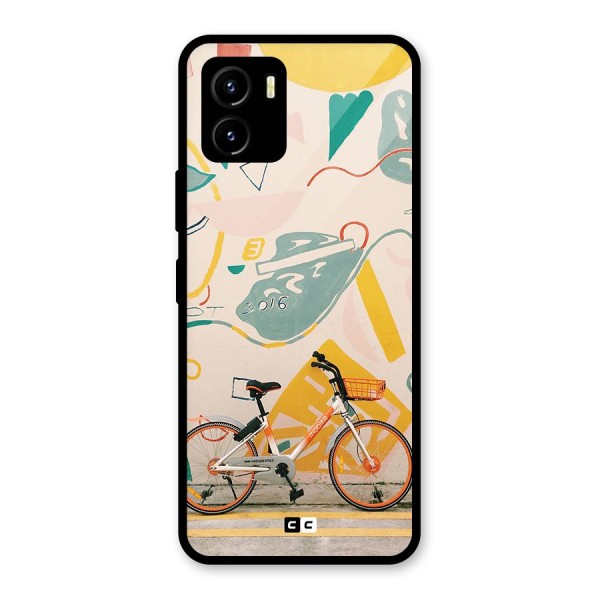 Street Art Bicycle Glass Back Case for Vivo Y15s