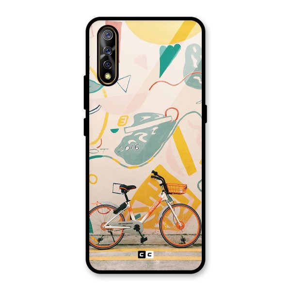 Street Art Bicycle Glass Back Case for Vivo Z1x