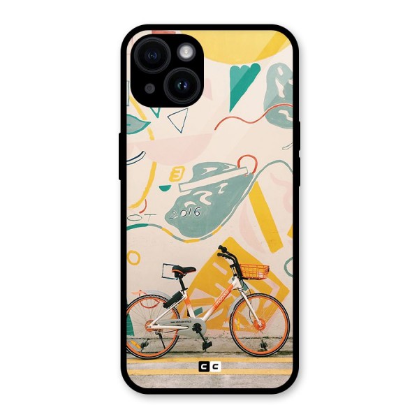 Street Art Bicycle Glass Back Case for iPhone 14