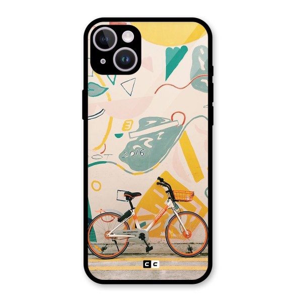 Street Art Bicycle Glass Back Case for iPhone 14 Plus