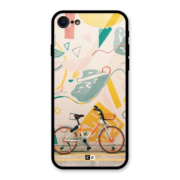 Street Art Bicycle Glass Back Case for iPhone 8